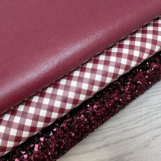 Burgundy School Glitter Trio