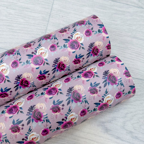 Mauve Floral Leatherette