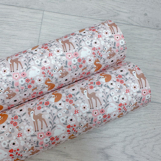 Floral Woodland Pals Leatherette