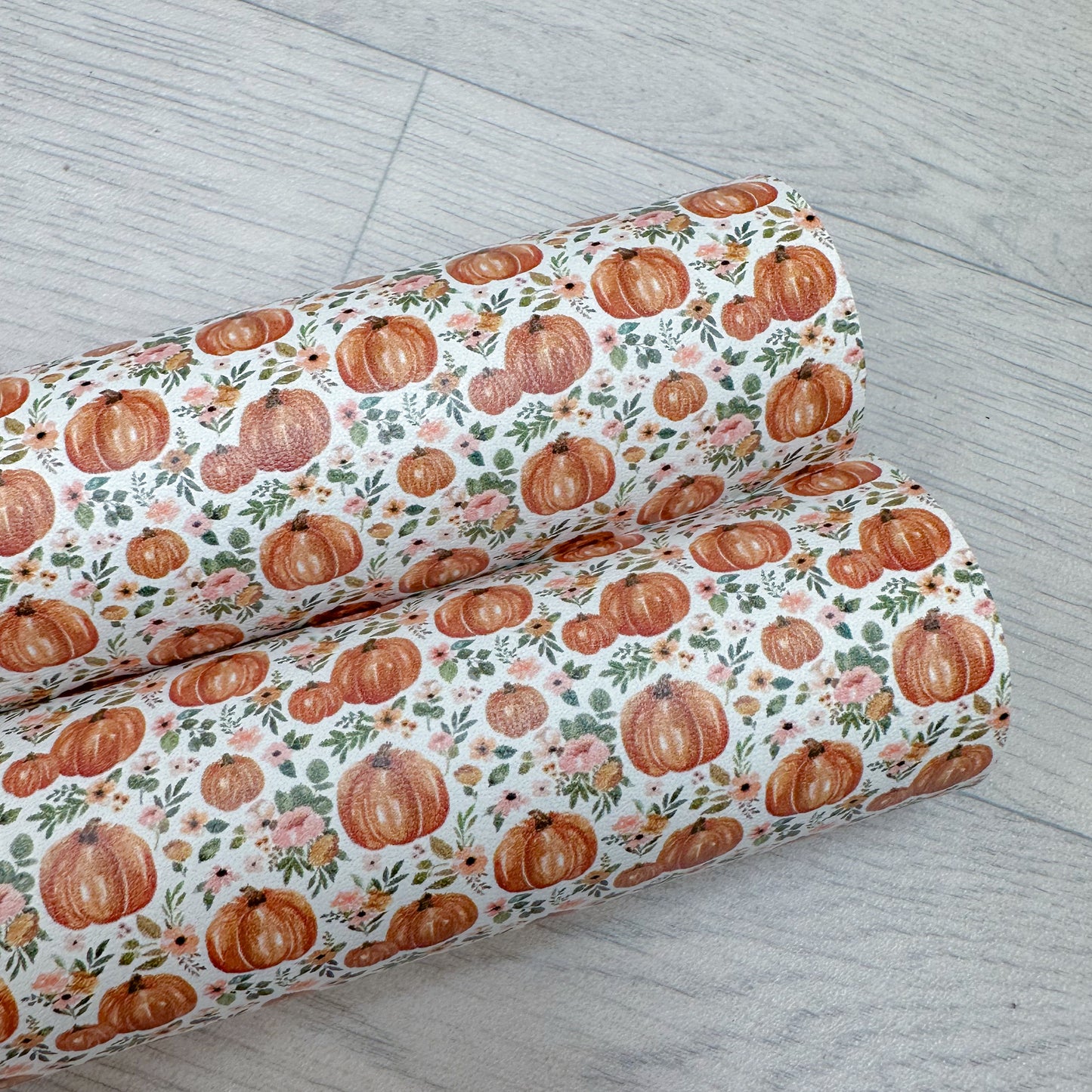 Floral Pumpkin Faux Leather Sheet