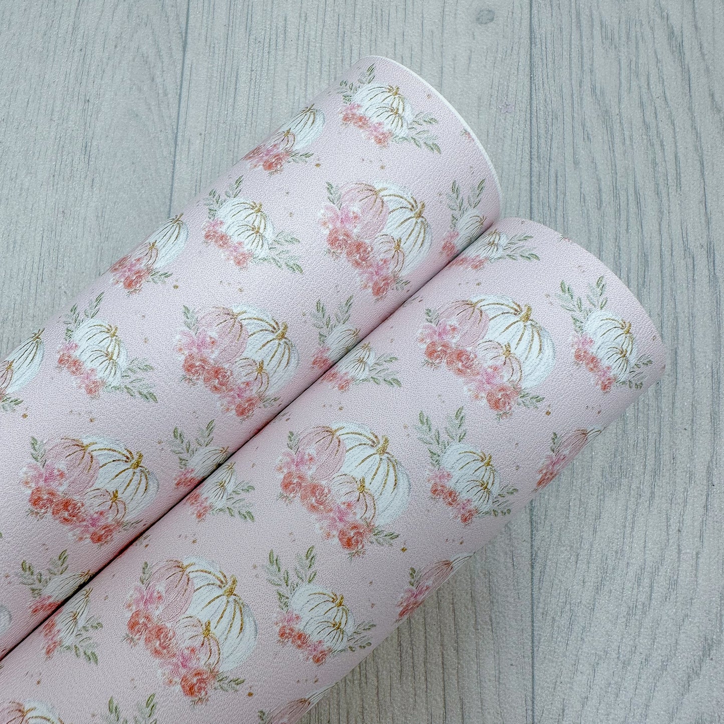 Pink Pumpkins Faux Leather Sheet