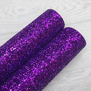 Purple  Chunky Glitter fabric A4 sheet bow crafts