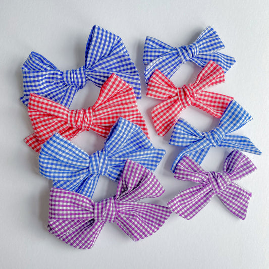 School Gingham Bow Strips