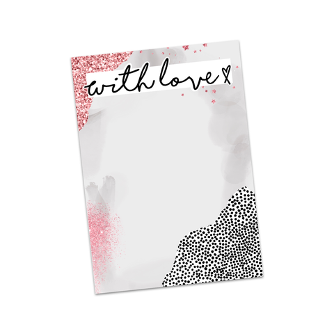 With Love pink & Grey Bow Display Cards