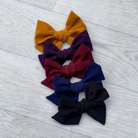 Autumn Solid Colour Polly Cotton Bow Strips