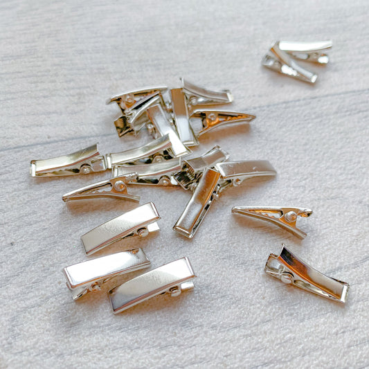 Silver Flat Alligator Clips 20 mm