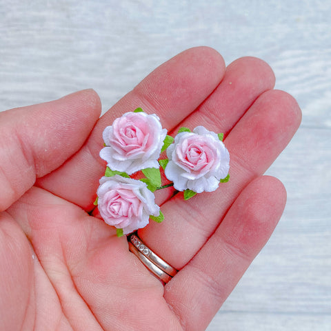 Pink Ombré Rainbow Lovely Rose Mulberry Flowers 15mm (20)