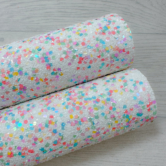 White rainbow a4chunky glitter sheet