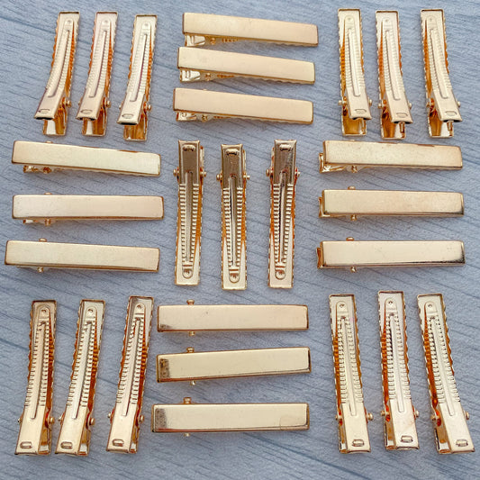 Gold Extra Strong Flat Alligator Clips