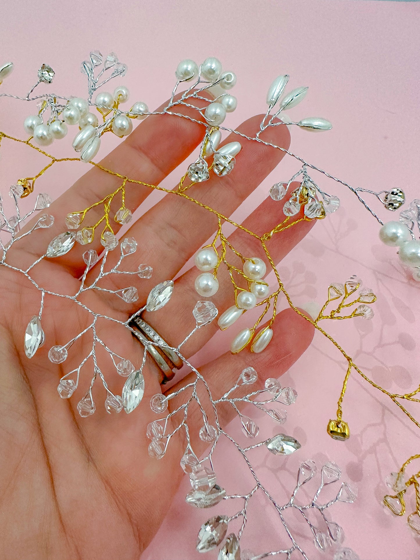 Diamantés & Pearl Wire Hair Jewellery