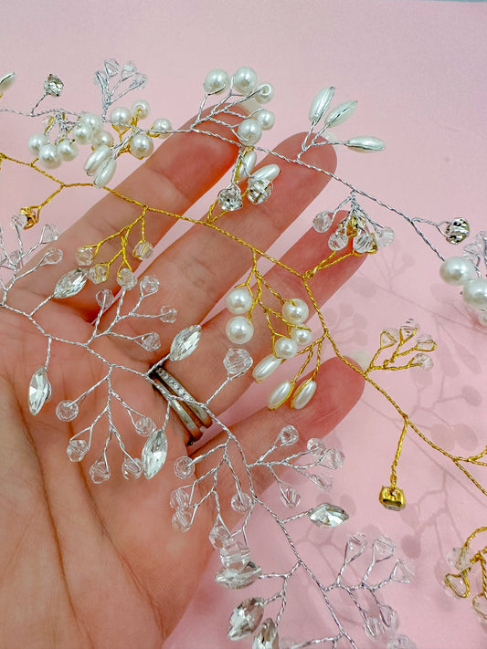Diamantés & Pearl Wire Hair Jewellery
