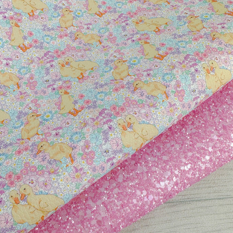 Ditzy Floral Rainbow Duckings  Duo