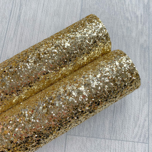 Gold champagne Chunky Glitter fabric A4 sheet bow crafts supplies glitter material wallpaper maker hair bows 
