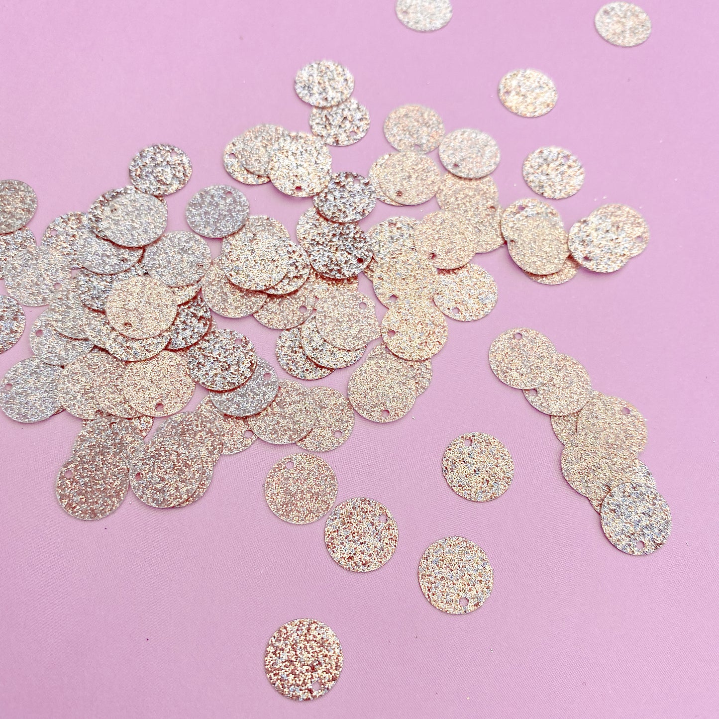Glittery Rose Gold Disc Sequins
