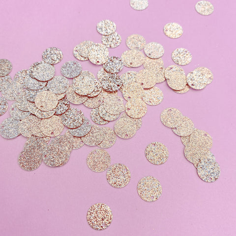 Glittery Rose Gold Disc Sequins