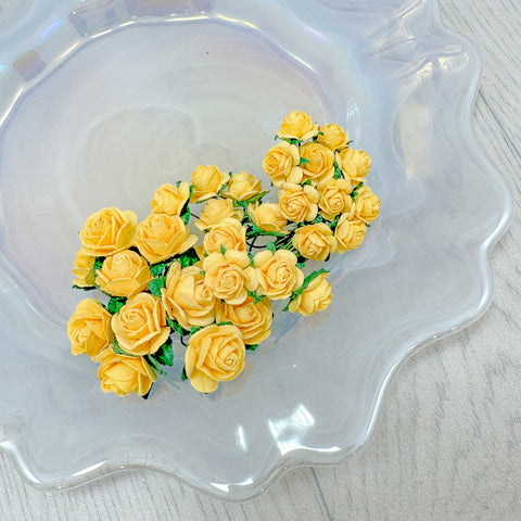 Yellow Mulberry Paper Flowers Open Roses