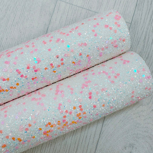 I Heart You White Chunky Glitter