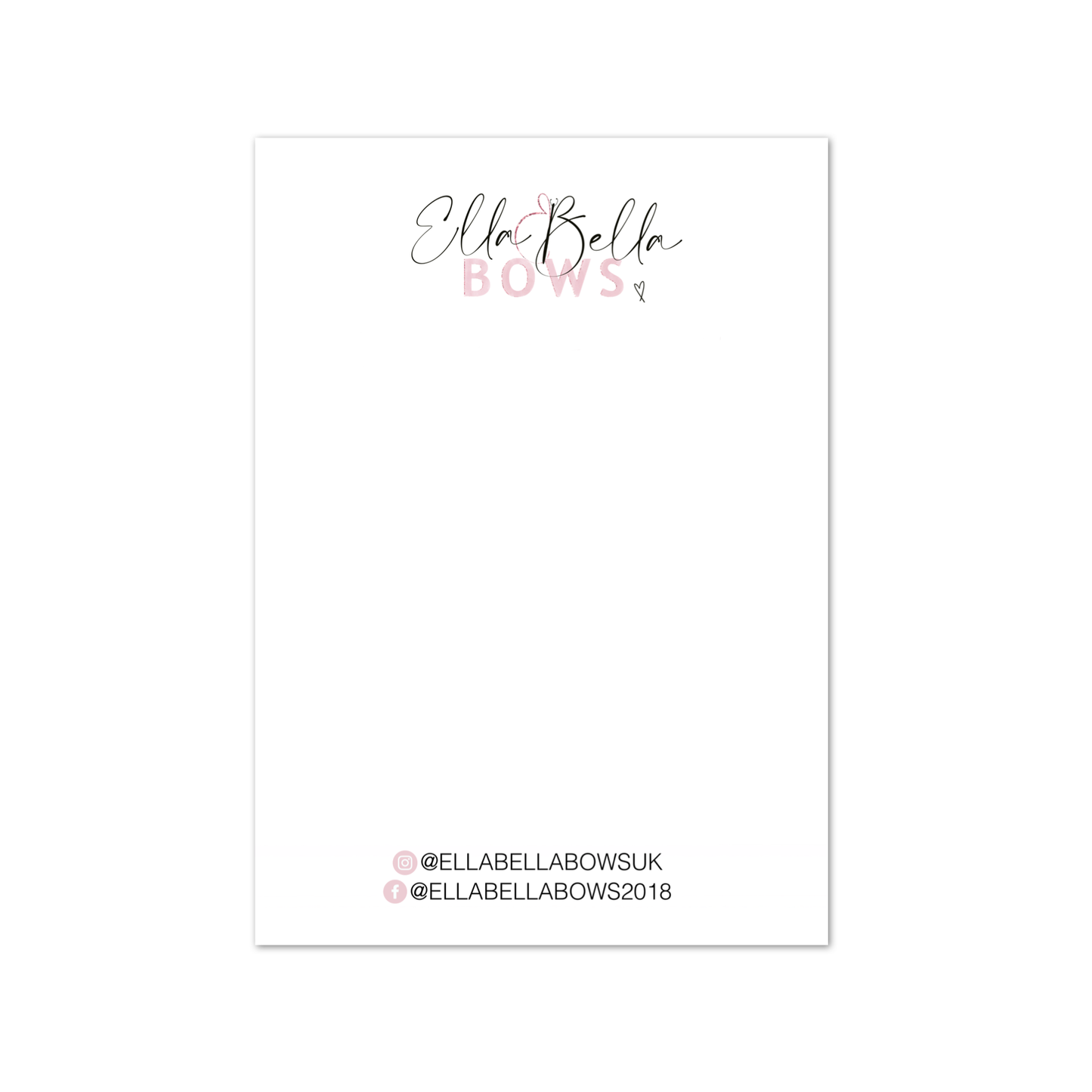Plain White Custom Bow Display Cards A6