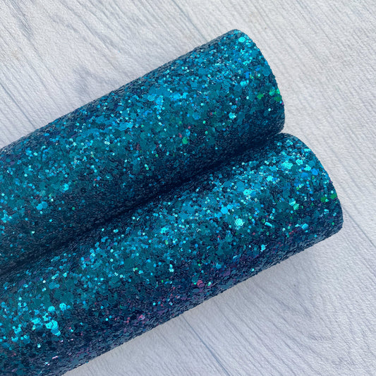 Green chunky glitter  fabric A4 sheet bow crafts