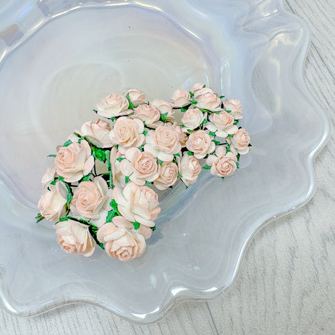 Mulberry Paper Flowers Peach Ombré Open Roses