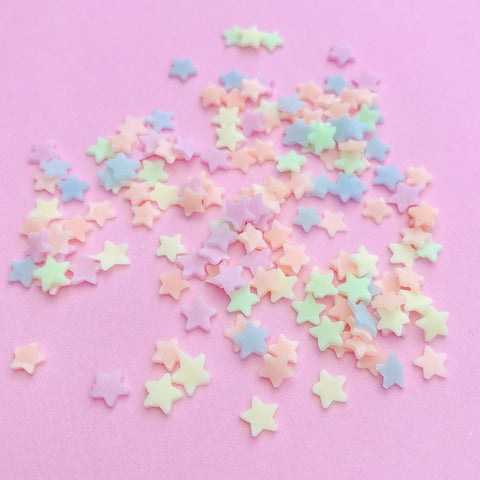 Pastel Glow In the Dark Polymer Clay Stars