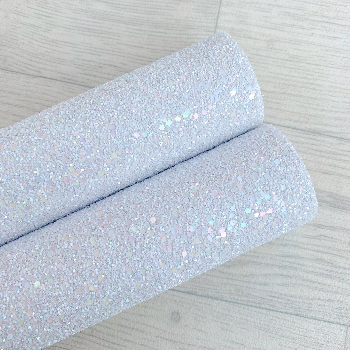 White rainbow chunky glitter a4 uk core 