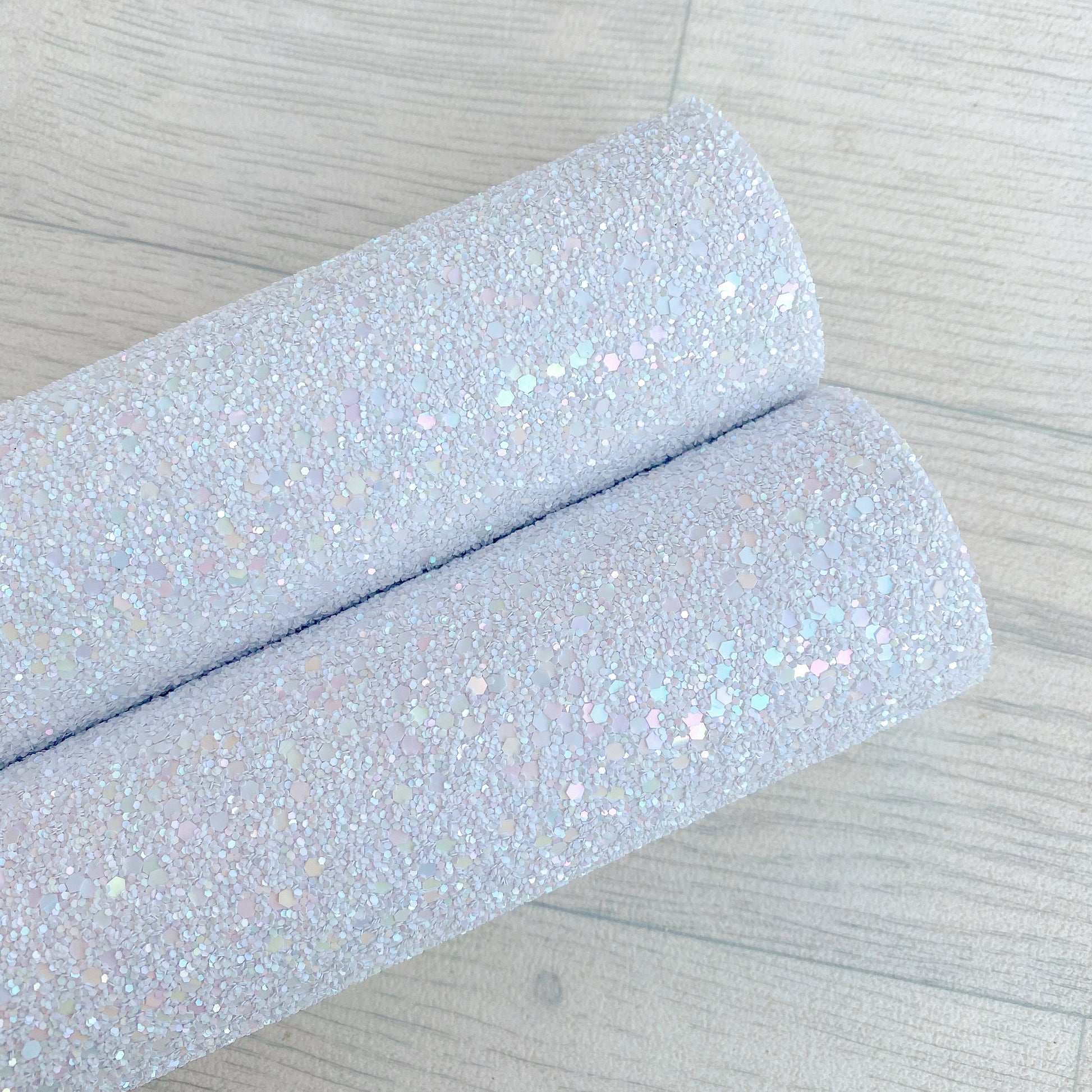 White rainbow chunky glitter a4 uk core 