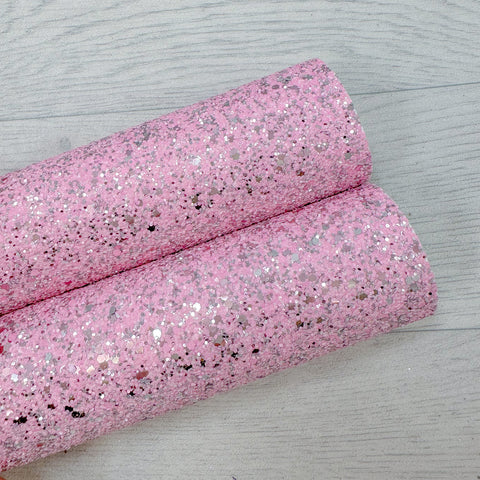 Silver & Hot Pink Chunky Glitter