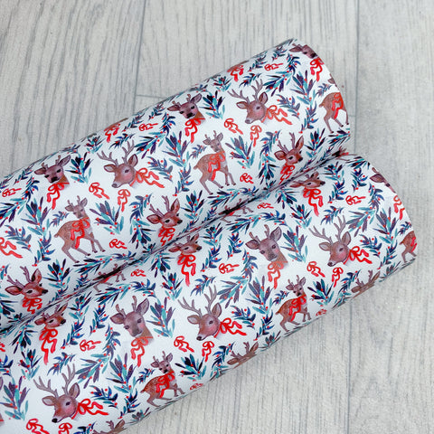 Red Bow Reindeer Leatherette