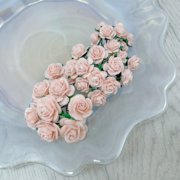 Mulberry Paper Flowers Pink Mist Open Roses