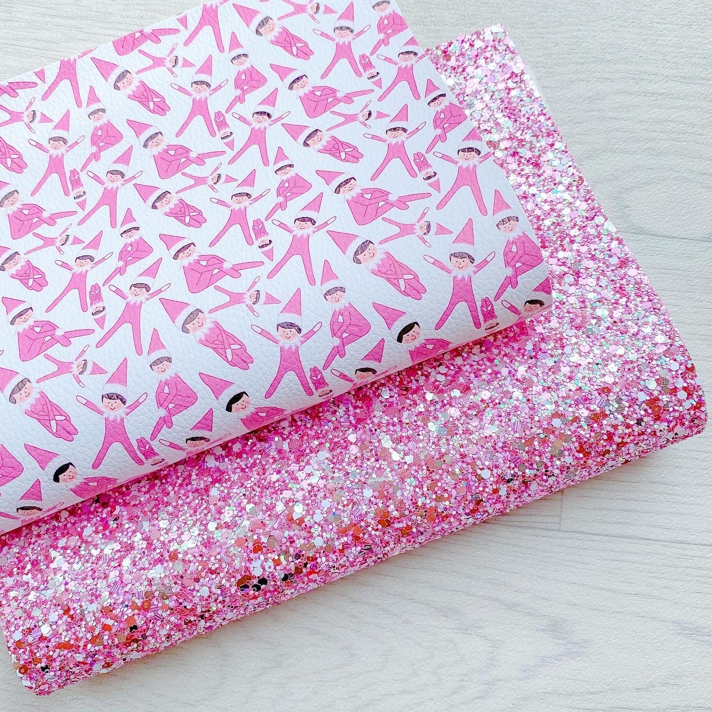 Santa’s Little Helper Duo Glitter & Leatherette Pink