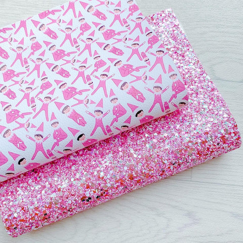 Santa’s Little Helper Duo Glitter & Leatherette Pink
