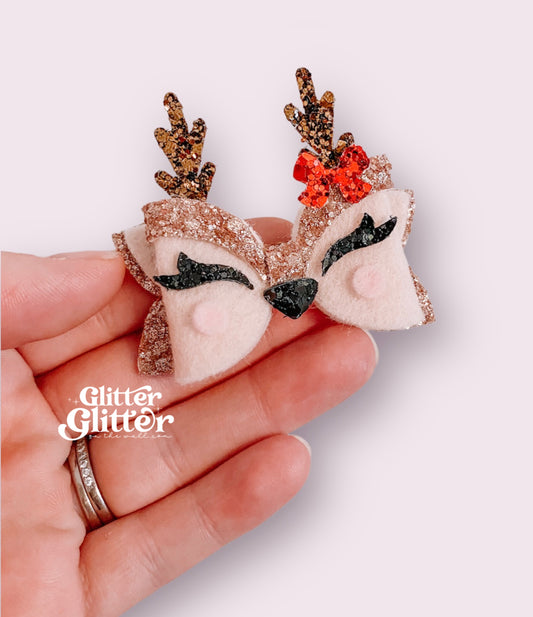 PREORDER JUNE Beauty Blitzen Bow 2.5” Die Glitter Glitter On The Wall Exclusive