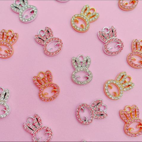 Crystal Bunny Head Charms
