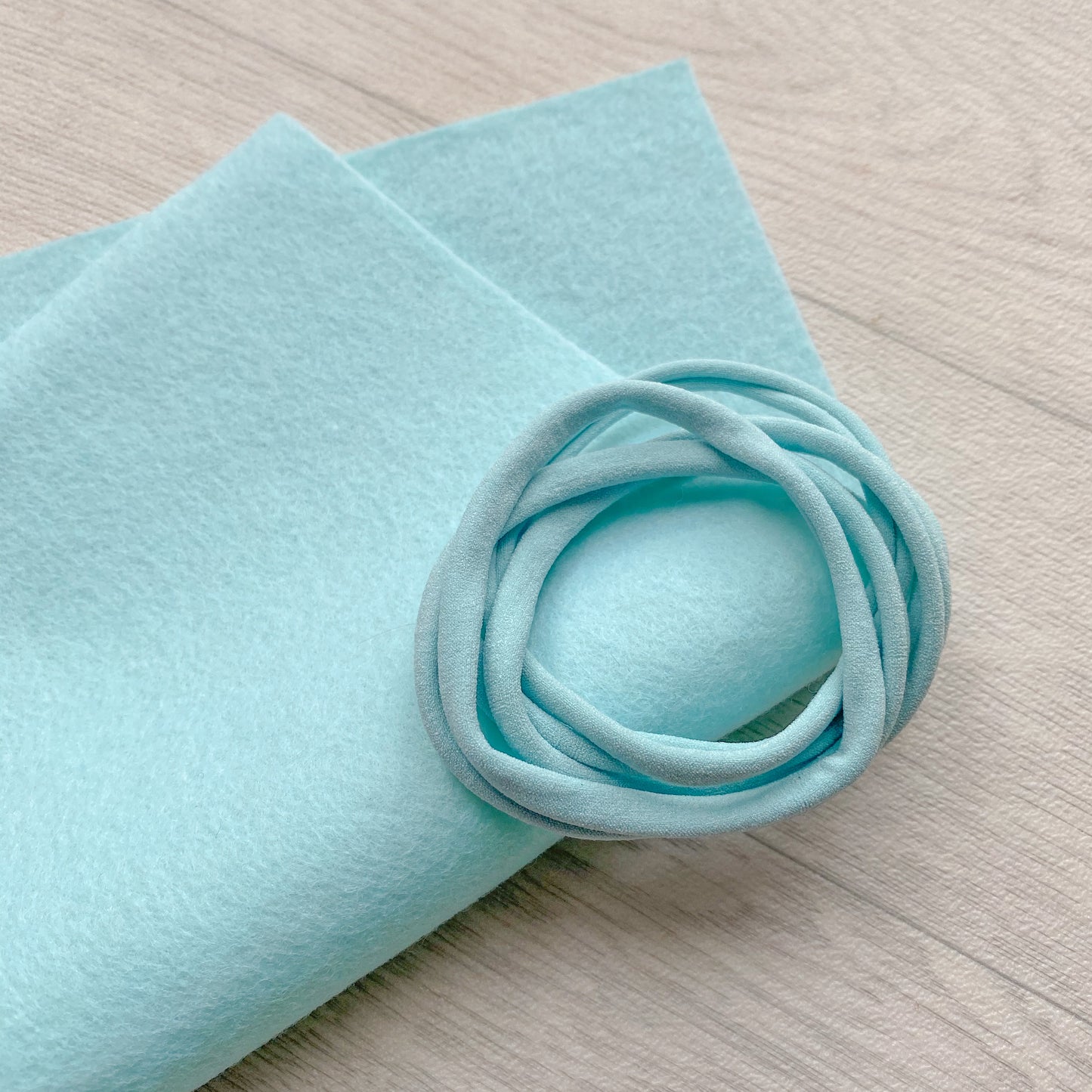 Mint Green 100% Merino Wool Felt 1 sheet With 5 Mint Nylon Headbands