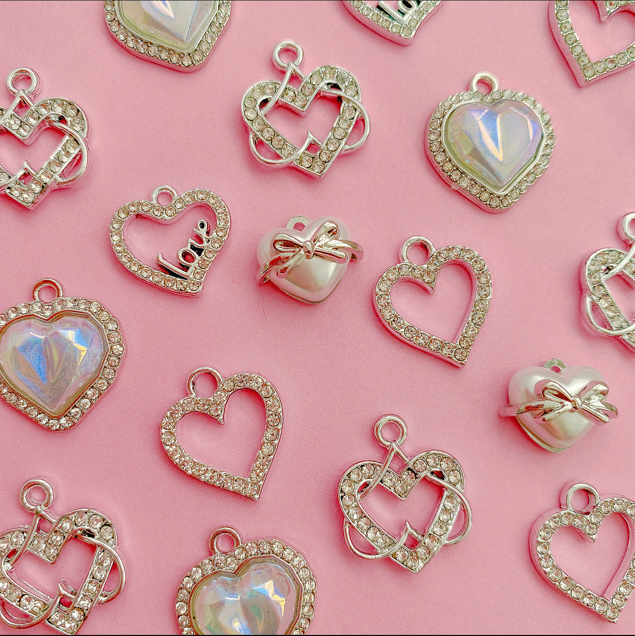 Silver Heart Charms
