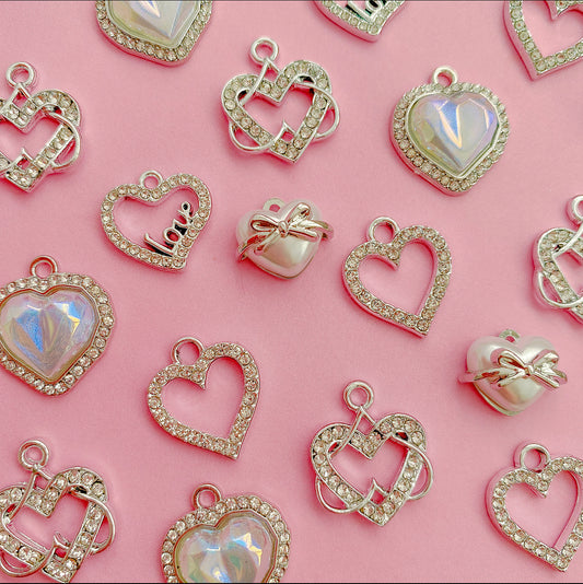 Silver Heart Charms