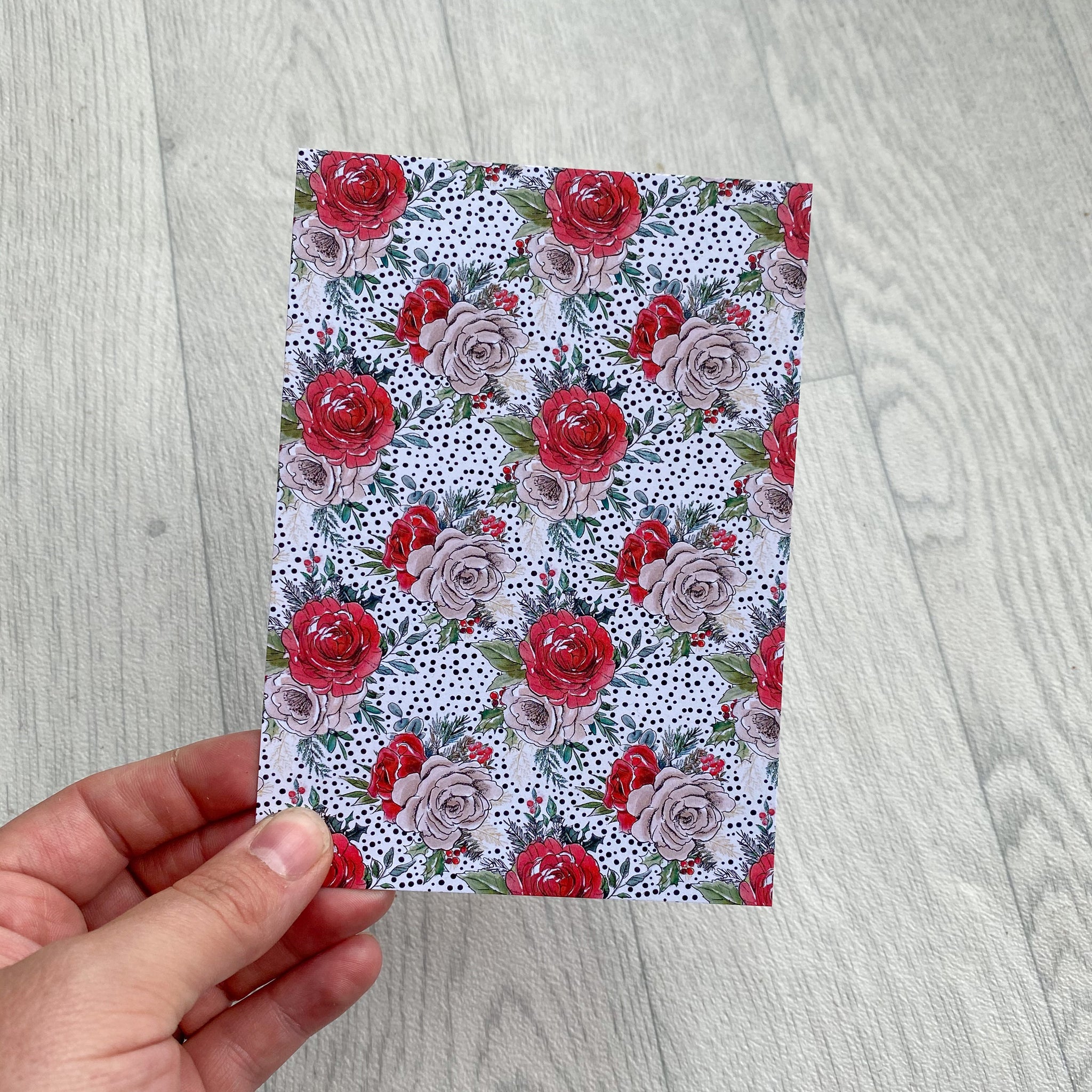 Red Floral Bow Display Cards