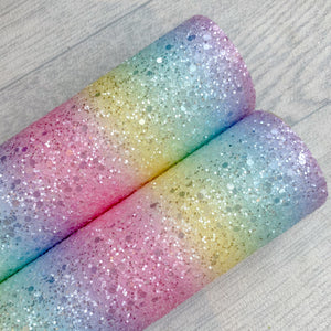 Rainbow frosted glitter material chunky sparkles