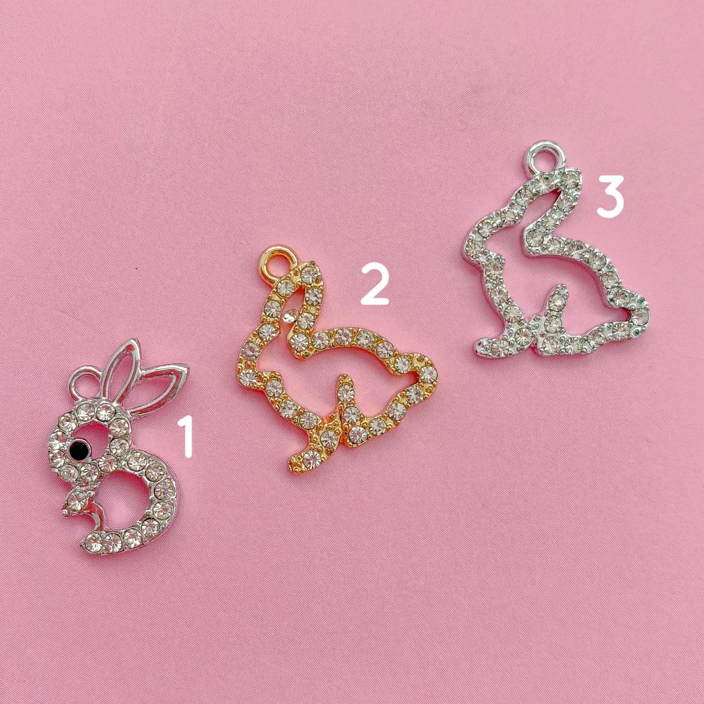 Easter Bunny Crystal Charms