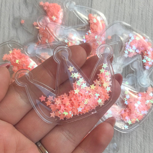 Shaker Sequins Filled Crowns Peach