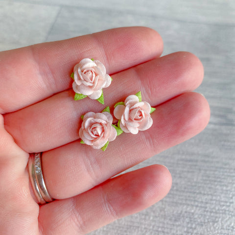 Mini Blush Open Rose Mulberry Flowers 10mm (20)