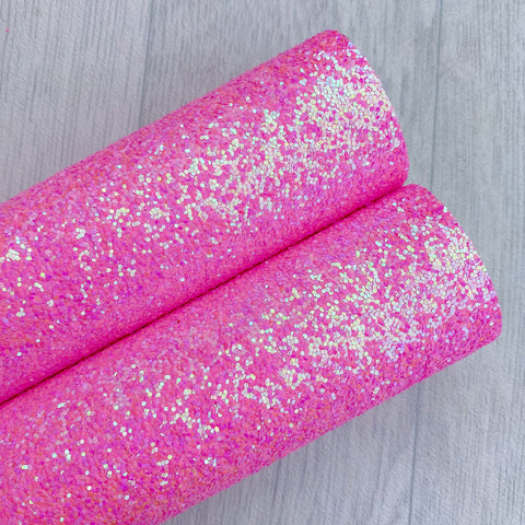 Neon pink Chunky Glitter fabric A4 sheet bow crafts supplies glitter material wallpaper maker hair bows 