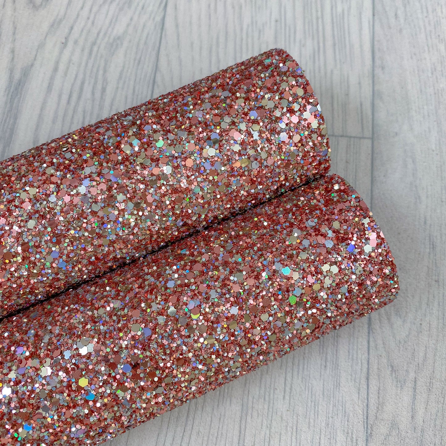 Rose gold hologram silver chunky glitter mini roll