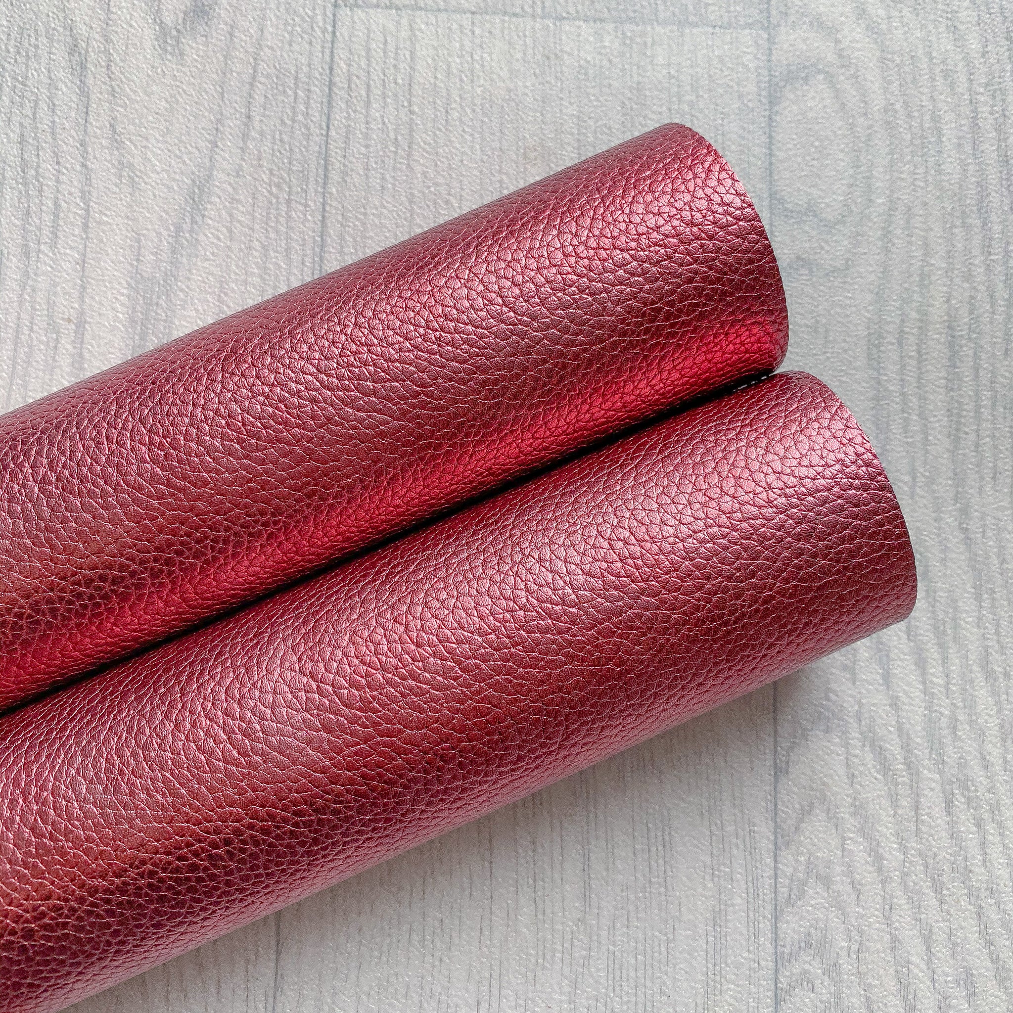 Metallic Cranberry Faux Leather