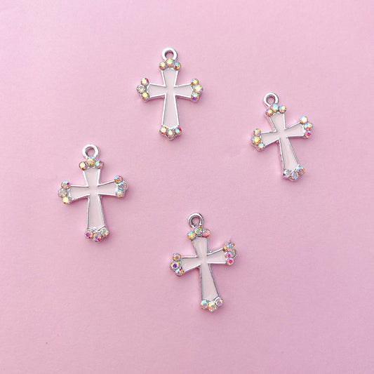 Pink Cross Charms