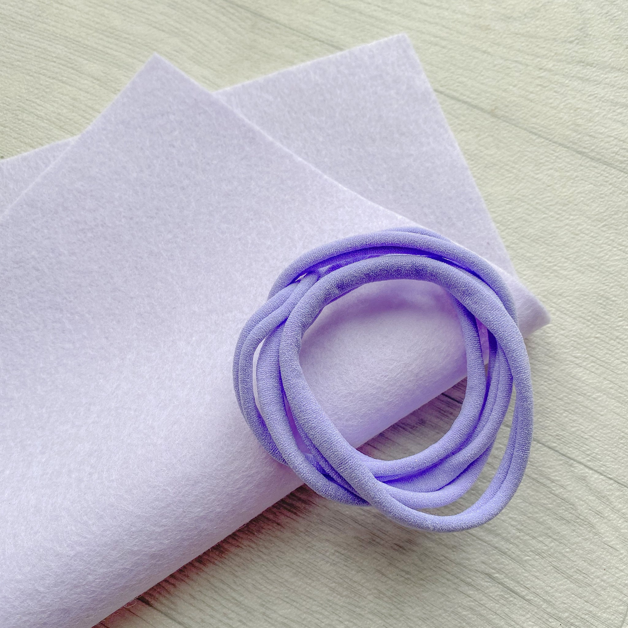 Sweet Lilac 100% Merino Wool Felt 1 sheet With 5 Lilac Nylon Headbands