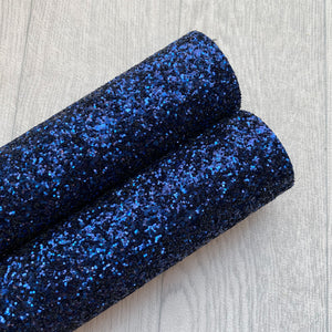 Navy  Chunky Glitter fabric A4 sheet bow crafts