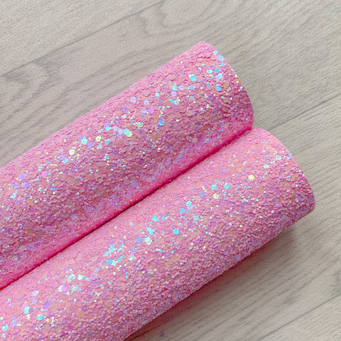 Pale pink  Chunky Glitter fabric A4 sheet bow crafts