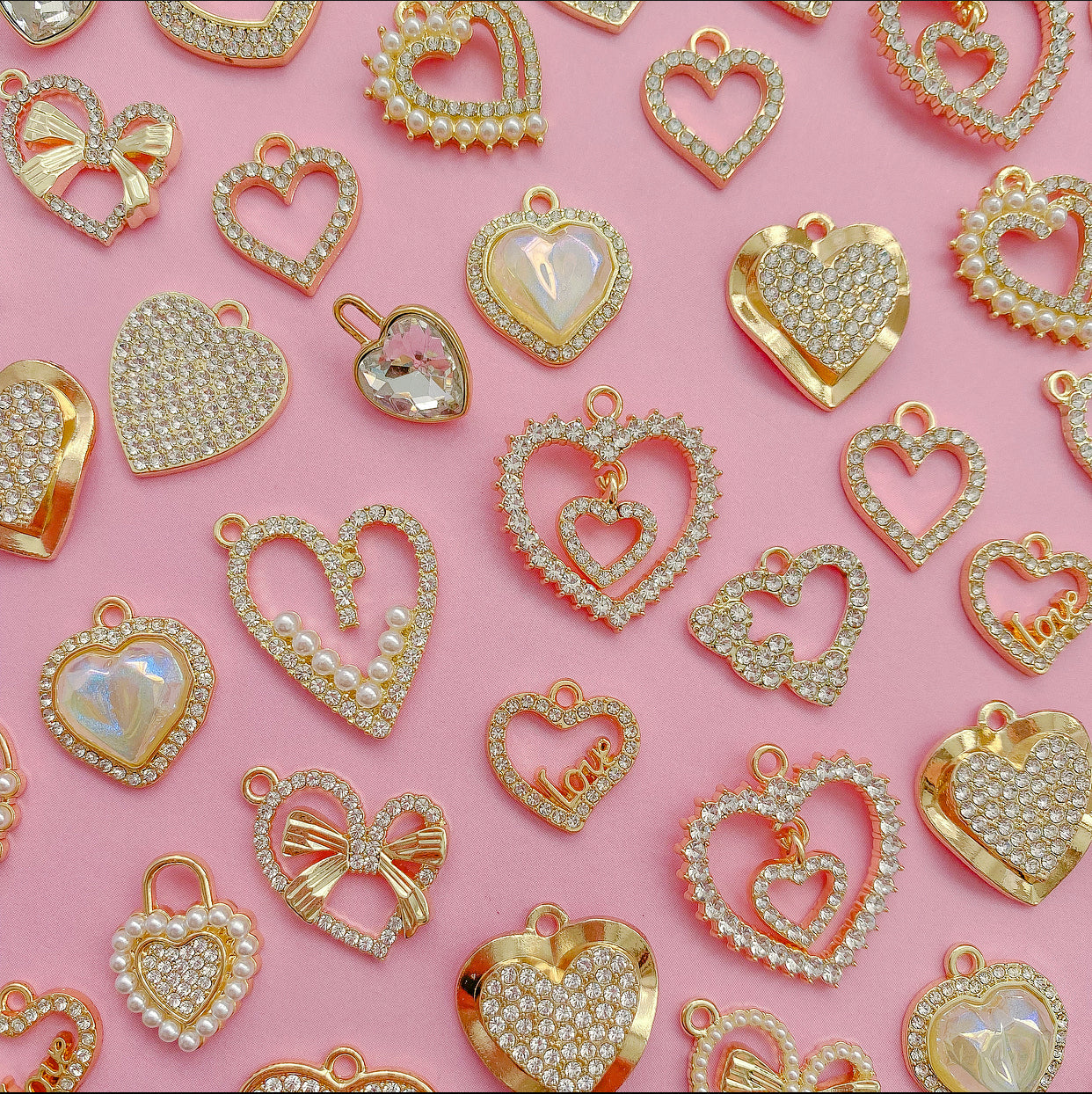 Gold Heart Charms